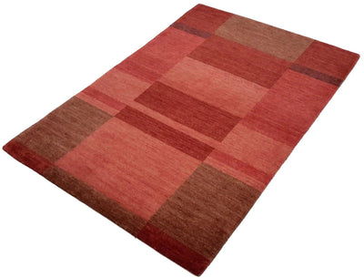 Canvello Hand Made Modern All Over Indo Gabbeh Rug - 4'0'' X 5'11'' - Canvello