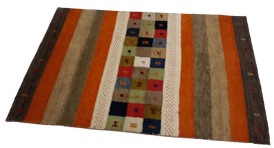 Canvello Hand Made Modern All Over Indo Gabbeh Rug - 4'0'' X 5'11'' - Canvello