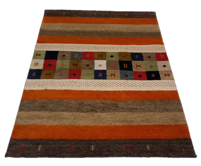 Canvello Hand Made Modern All Over Indo Gabbeh Rug - 4'0'' X 5'11'' - Canvello