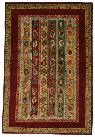 Canvello Hand Made Modern All Over Indo Gabbeh Rug - 4'0'' X 6'0'' - Canvello