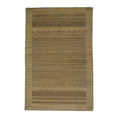 Canvello Hand Made Modern All Over Indo Gabbeh Rug - 4'0'' X 6'1'' - Canvello