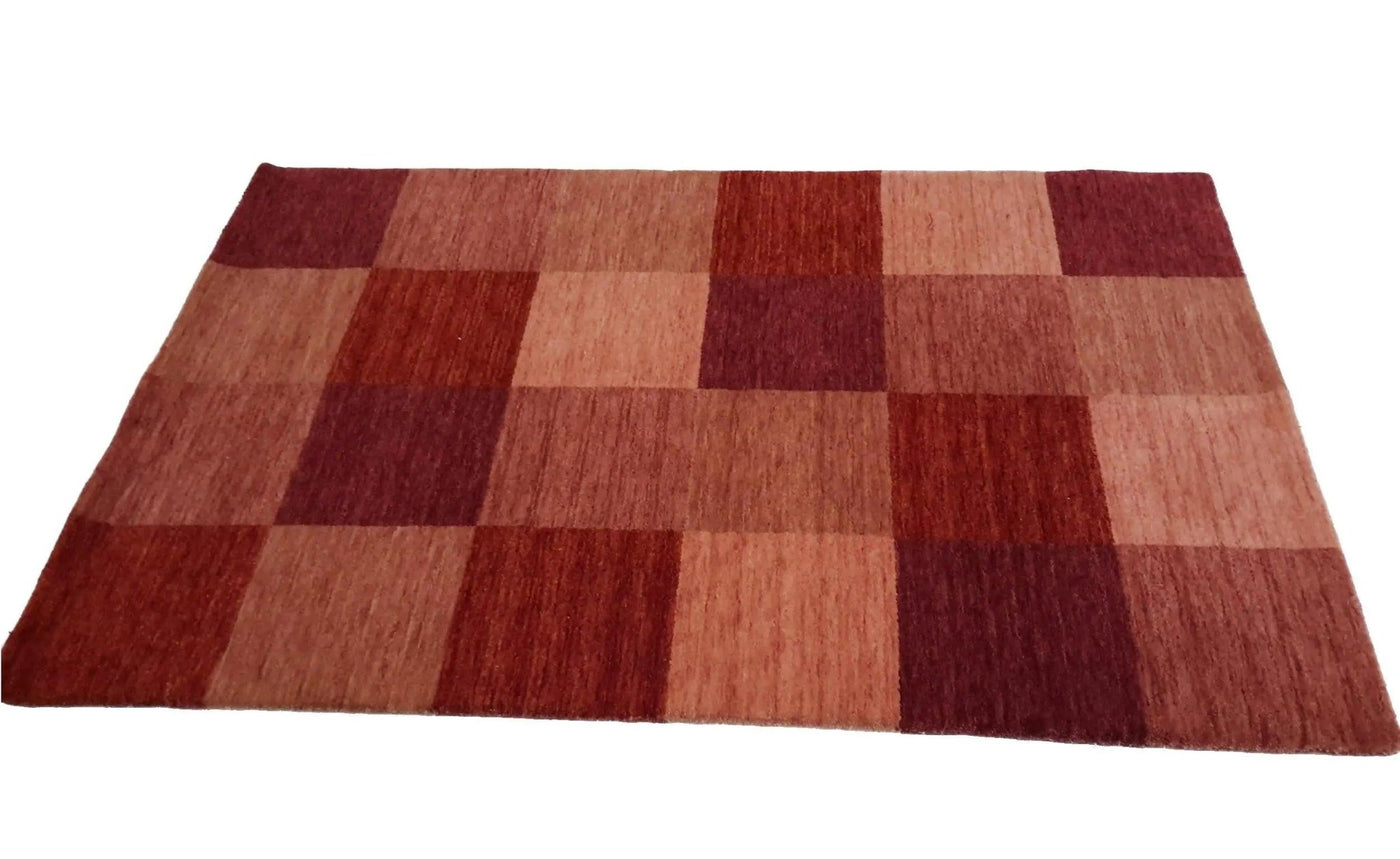 Canvello Hand Made Modern All Over Indo Gabbeh Rug - 4'1'' X 5'11'' - Canvello