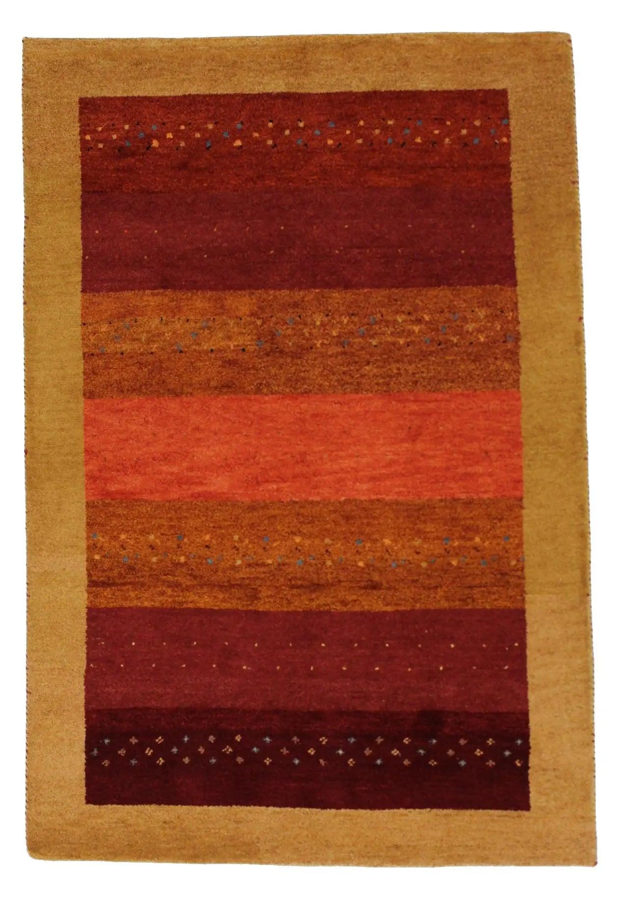 Canvello Hand Made Modern All Over Indo Gabbeh Rug - 4'6'' X 6'8'' - Canvello