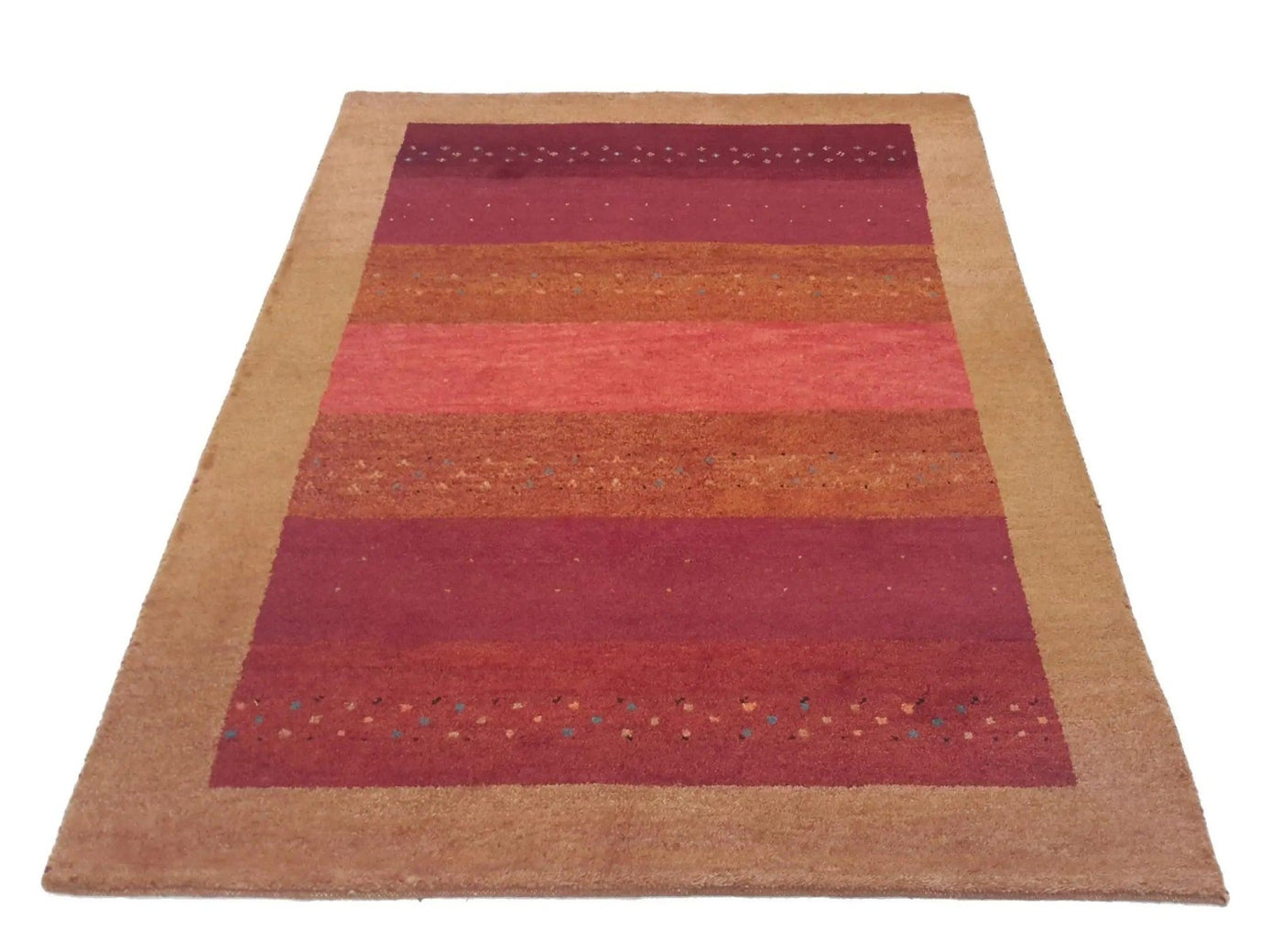 Canvello Hand Made Modern All Over Indo Gabbeh Rug - 4'6'' X 6'8'' - Canvello