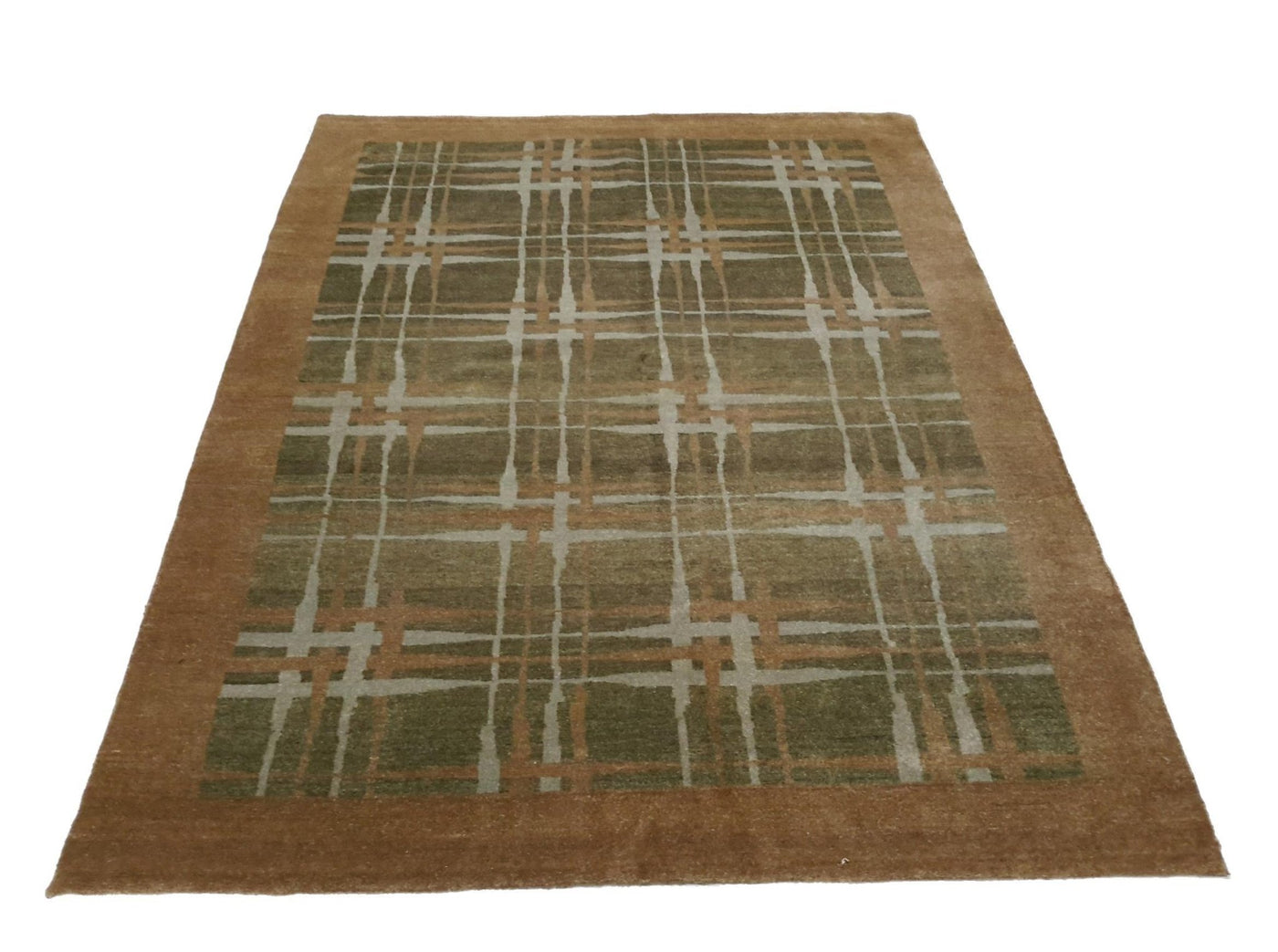 Canvello Hand Made Modern All Over Indo Gabbeh Rug - 4'7'' X 6'6'' - Canvello