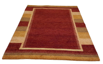 Canvello Hand Made Modern All Over Indo Gabbeh Rug - 4'7'' X 6'8'' - Canvello