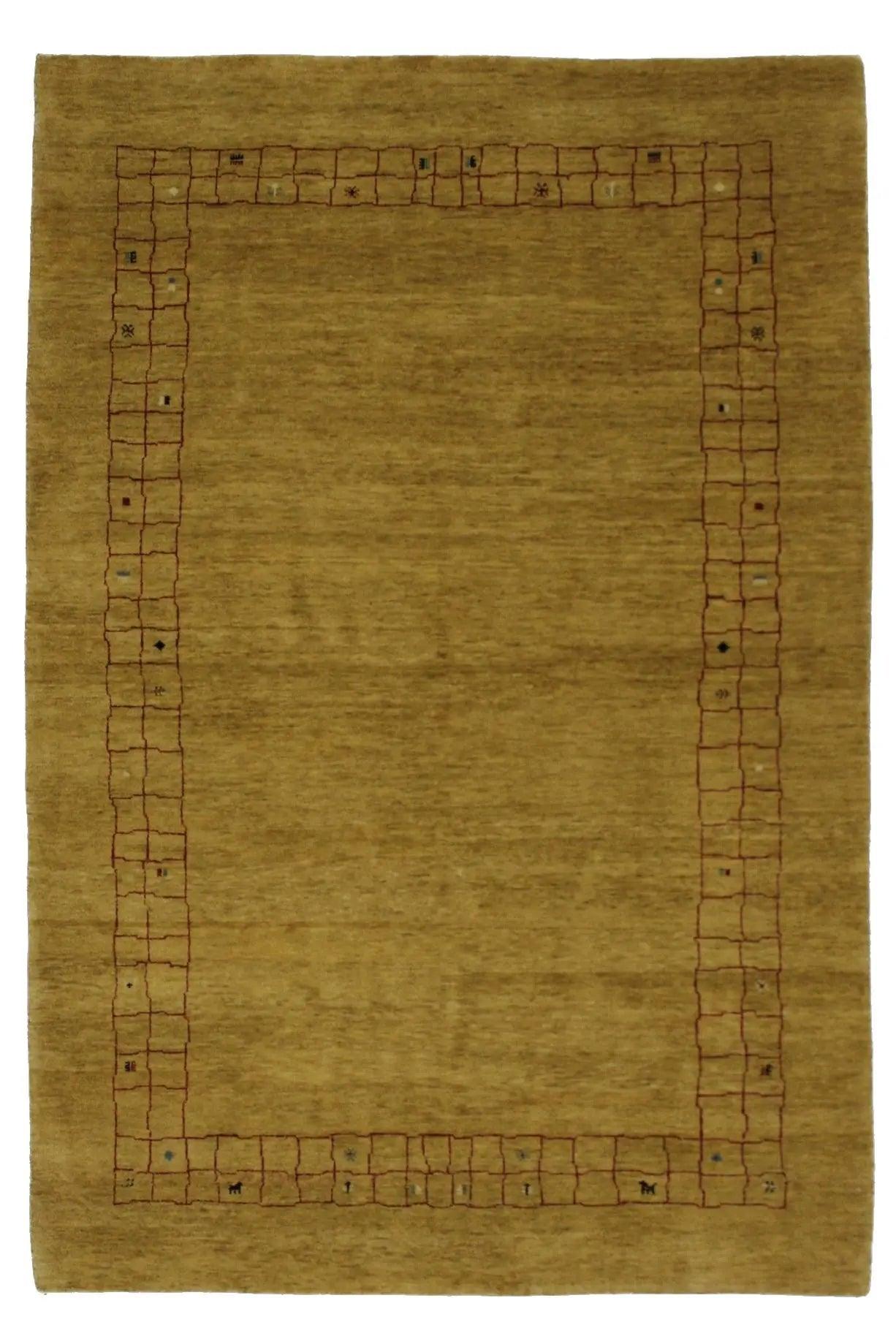 Canvello Hand Made Modern All Over Indo Gabbeh Rug - 4'7'' X 6'9'' - Canvello