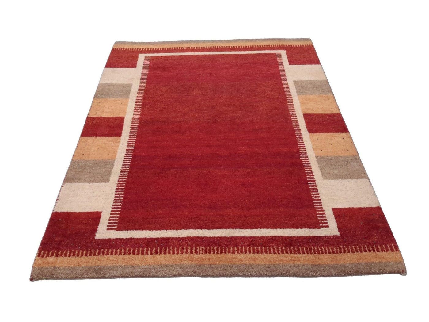 Canvello Hand Made Modern All Over Indo Gabbeh Rug - 4'8'' X 6'7'' - Canvello