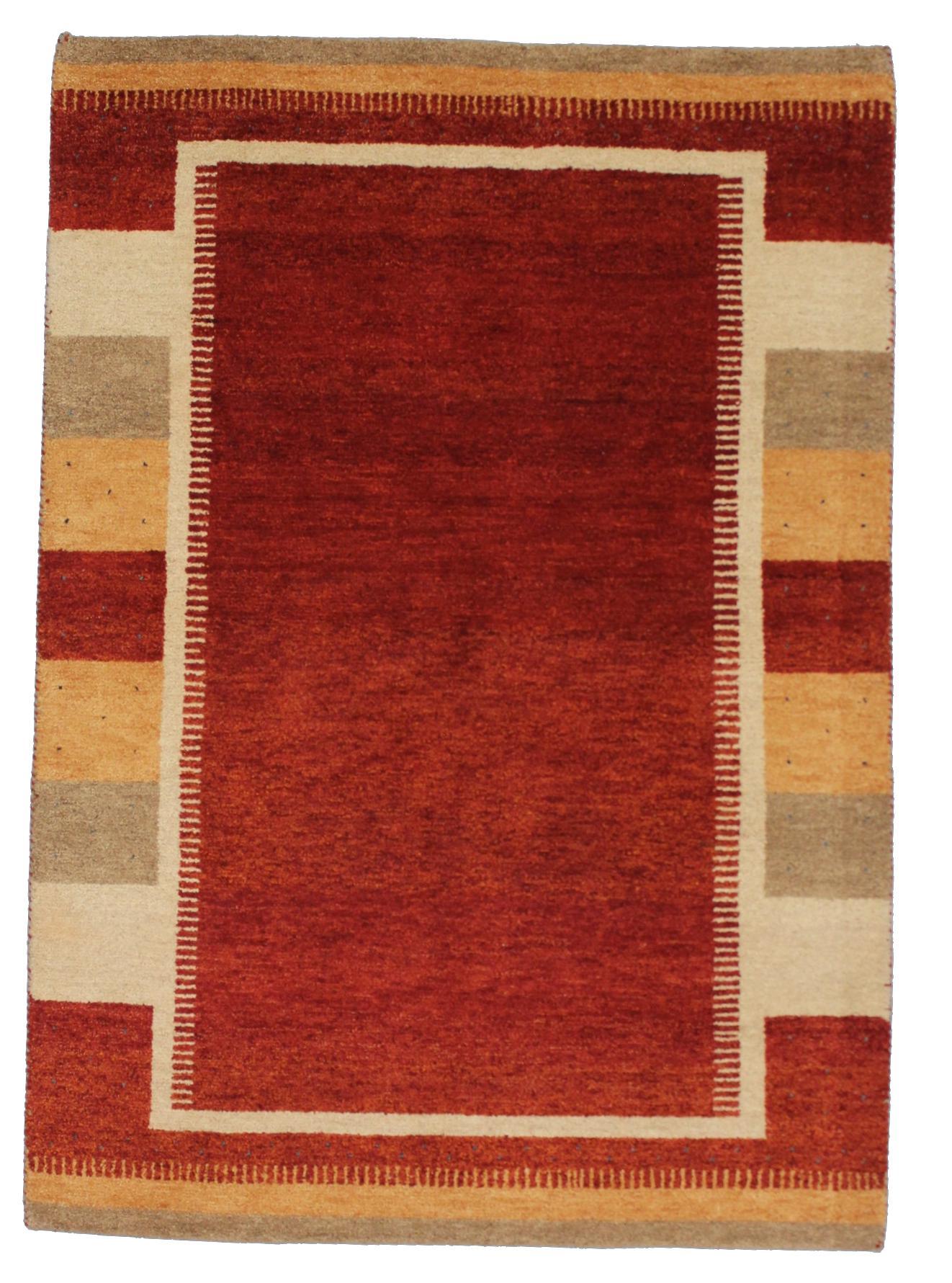 Canvello Hand Made Modern All Over Indo Gabbeh Rug - 4'8'' X 6'7'' - Canvello