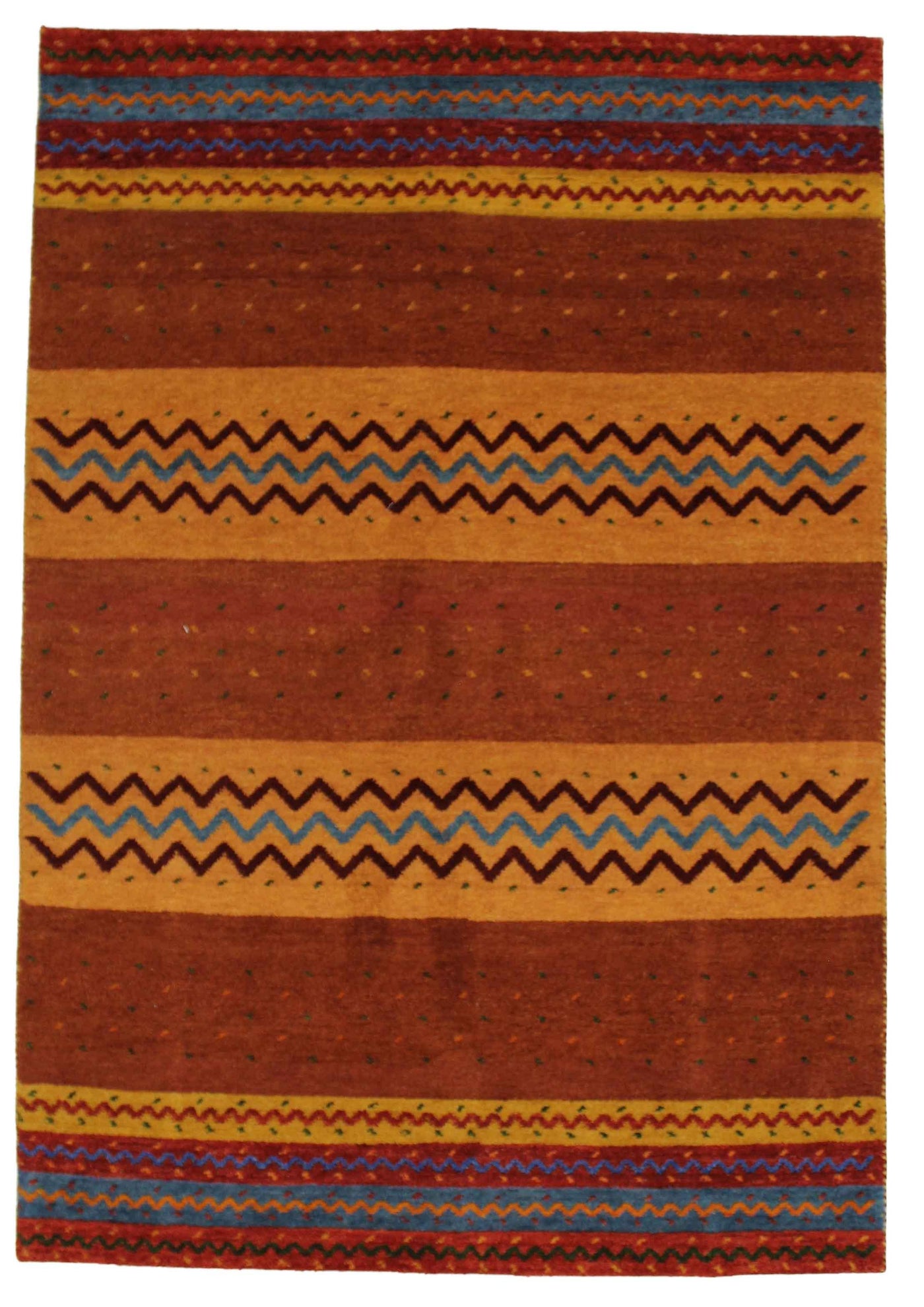 Canvello Hand Made Modern All Over Indo Gabbeh Rug - 5'6'' X 8'0''