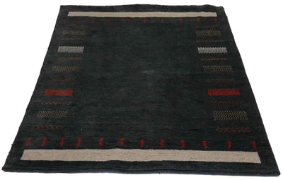 Canvello Hand Made Modern All Over Indo Gabbeh Rug - 5'7'' X 8'0''