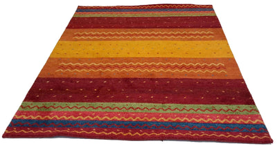 Canvello Hand Made Modern All Over Indo Gabbeh Rug - 5'5'' X 7'10'' - Canvello