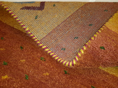 Canvello Hand Made Modern All Over Indo Gabbeh Rug - 5'6'' X 8'0'' - Canvello