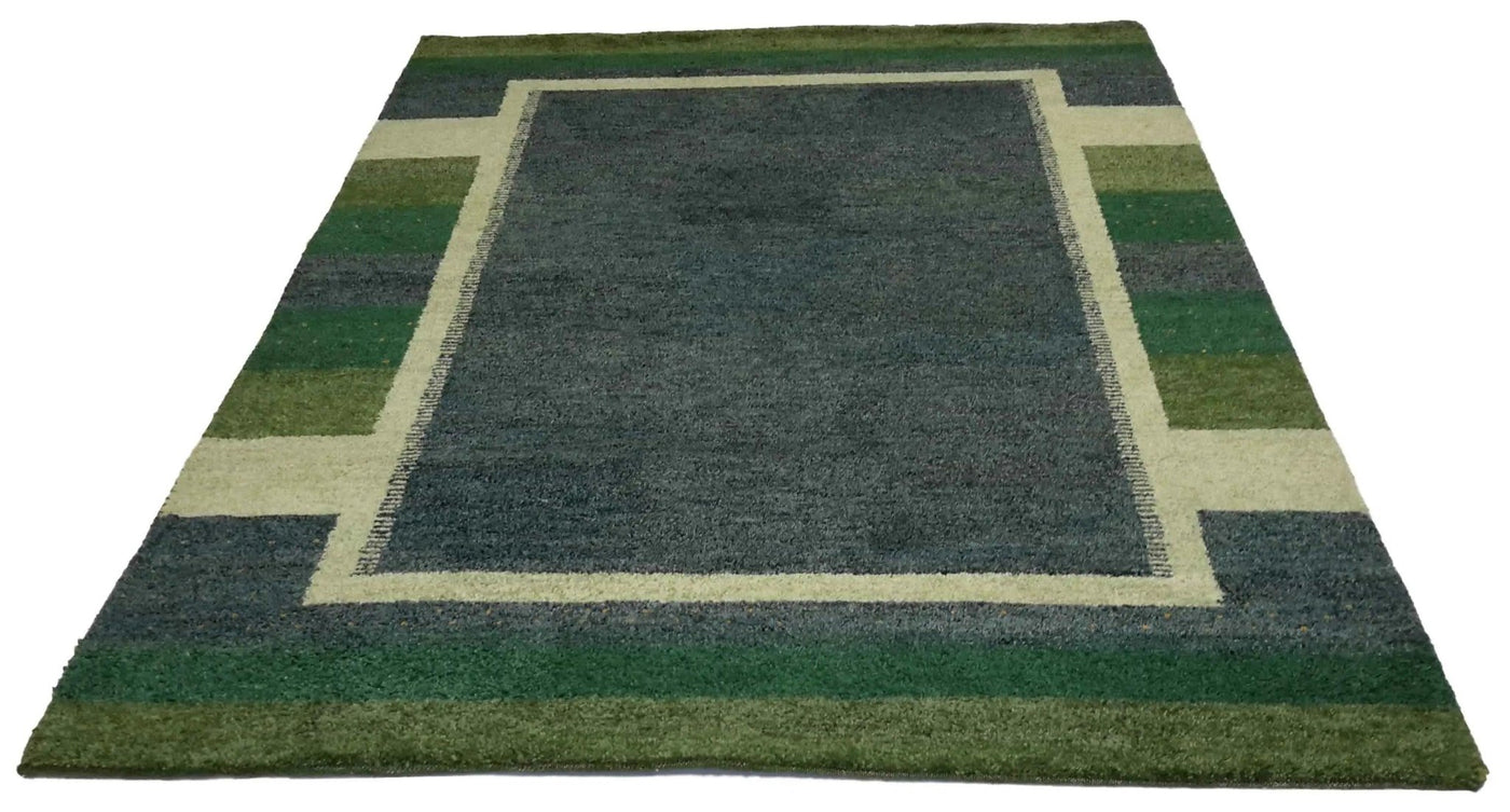 Canvello Hand Made Modern All Over Indo Gabbeh Rug - 5'7'' X 7'11'' - Canvello