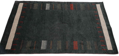 Canvello Hand Made Modern All Over Indo Gabbeh Rug - 5'7'' X 8'0'' - Canvello