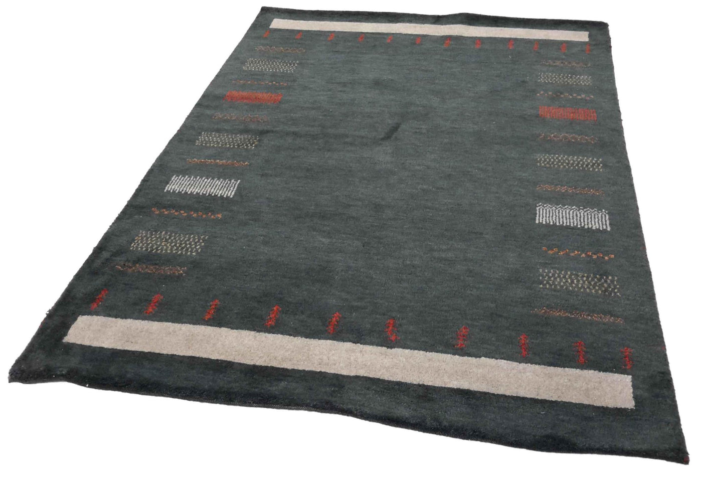 Canvello Hand Made Modern All Over Indo Gabbeh Rug - 5'7'' X 8'0'' - Canvello