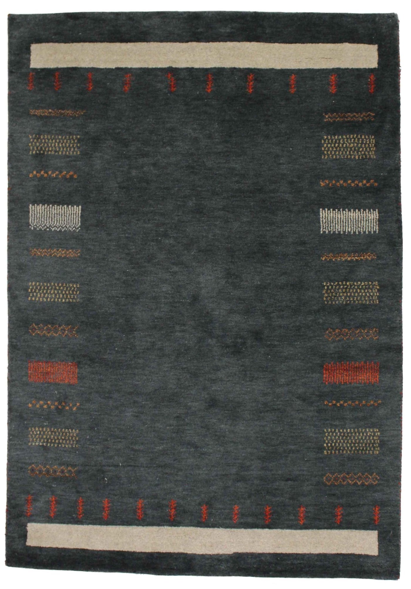 Canvello Hand Made Modern All Over Indo Gabbeh Rug - 5'7'' X 8'0'' - Canvello