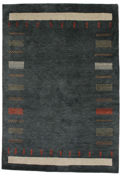 Canvello Hand Made Modern All Over Indo Gabbeh Rug - 5'7'' X 8'0'' - Canvello