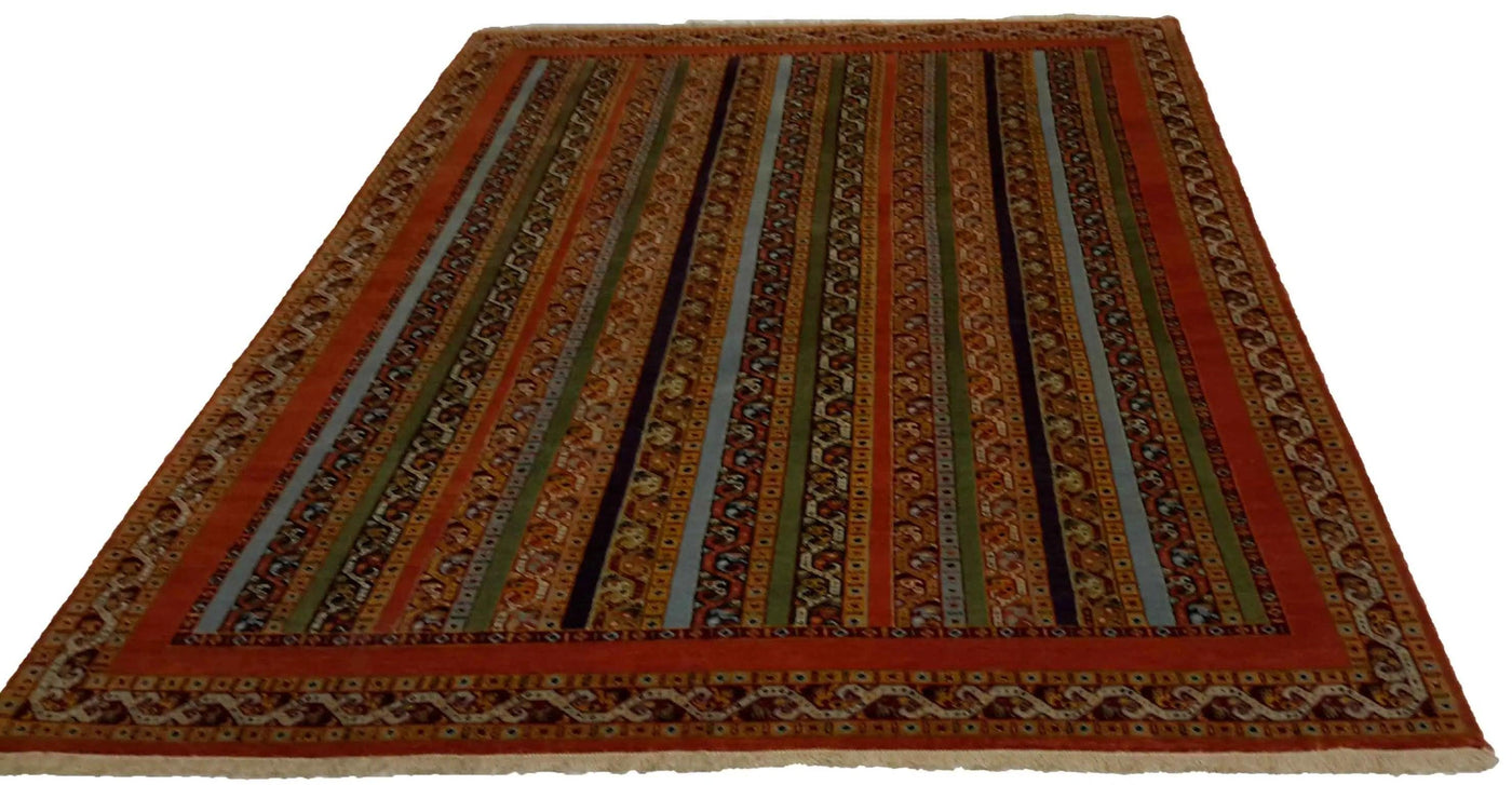 Canvello Hand Made Modern All Over Indo Gabbeh Rug - 6'6'' X 9'9''