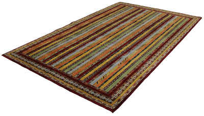 Canvello Hand Made Modern All Over Indo Gabbeh Rug - 6'3'' X 9'7'' - Canvello