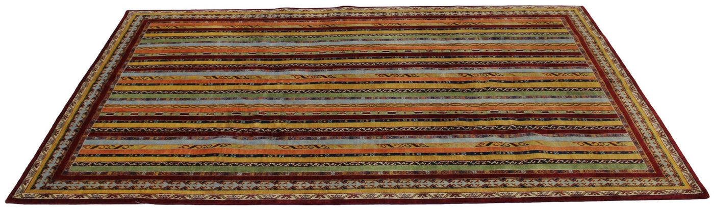 Canvello Hand Made Modern All Over Indo Gabbeh Rug - 6'3'' X 9'7'' - Canvello