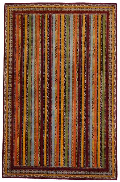 Canvello Hand Made Modern All Over Indo Gabbeh Rug - 6'3'' X 9'7'' - Canvello