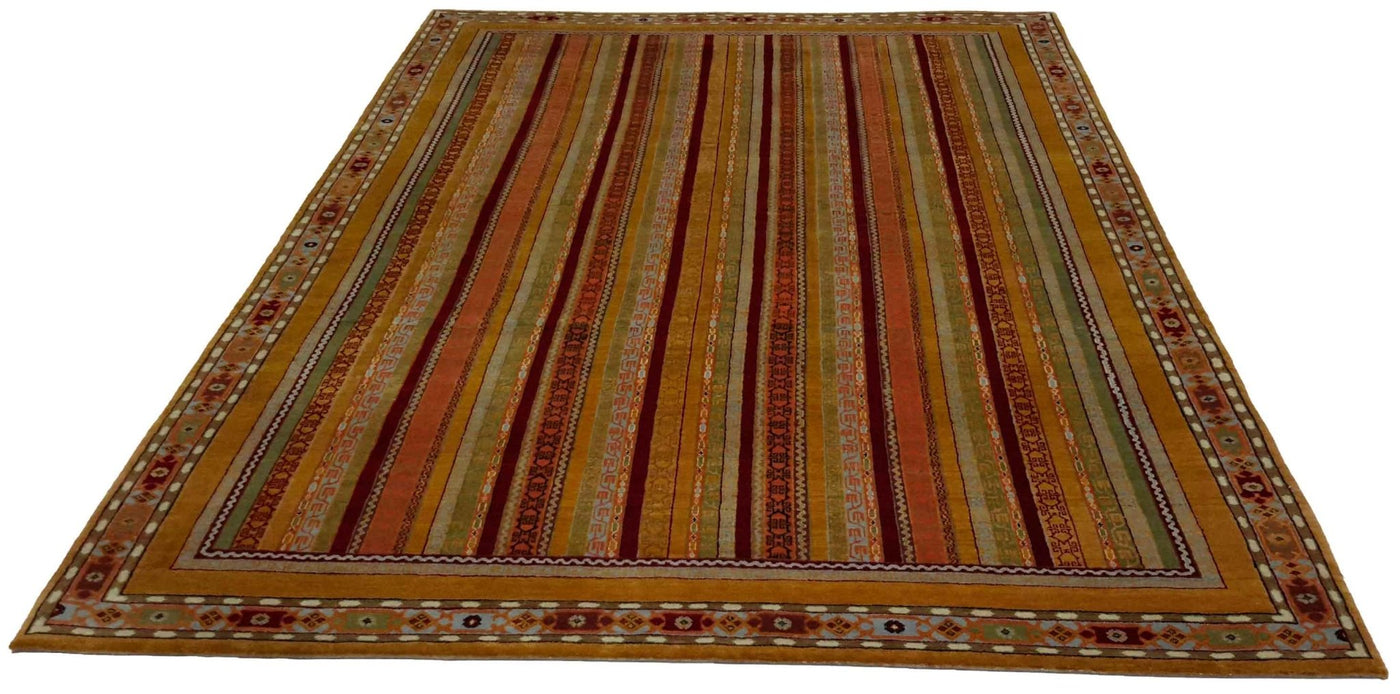 Canvello Hand Made Modern All Over Indo Gabbeh Rug - 6'6'' X 9'10'' - Canvello