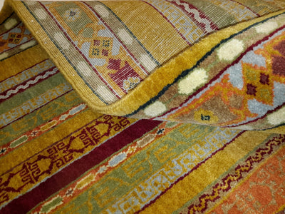 Canvello Hand Made Modern All Over Indo Gabbeh Rug - 6'6'' X 9'10'' - Canvello