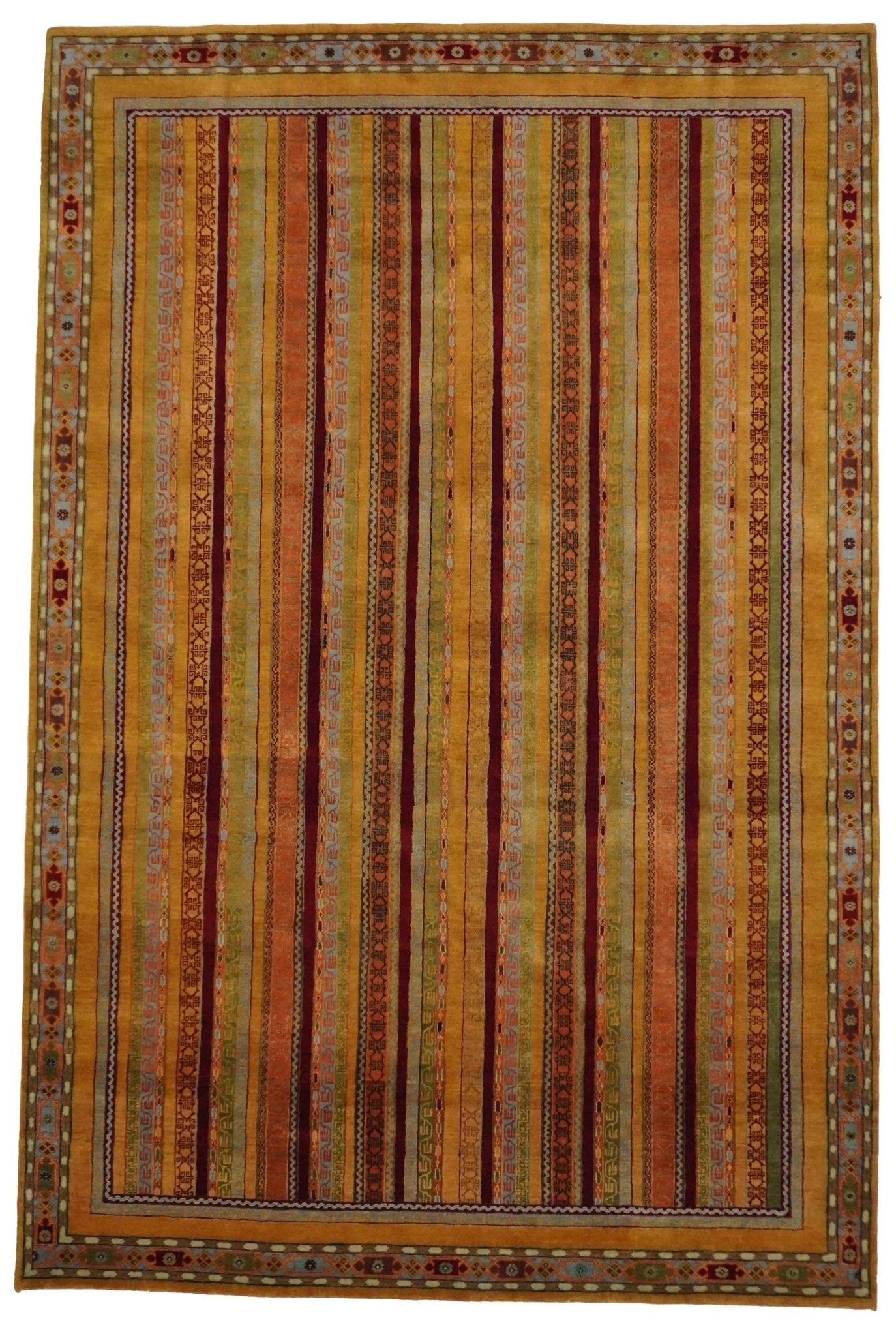 Canvello Hand Made Modern All Over Indo Gabbeh Rug - 6'6'' X 9'10'' - Canvello