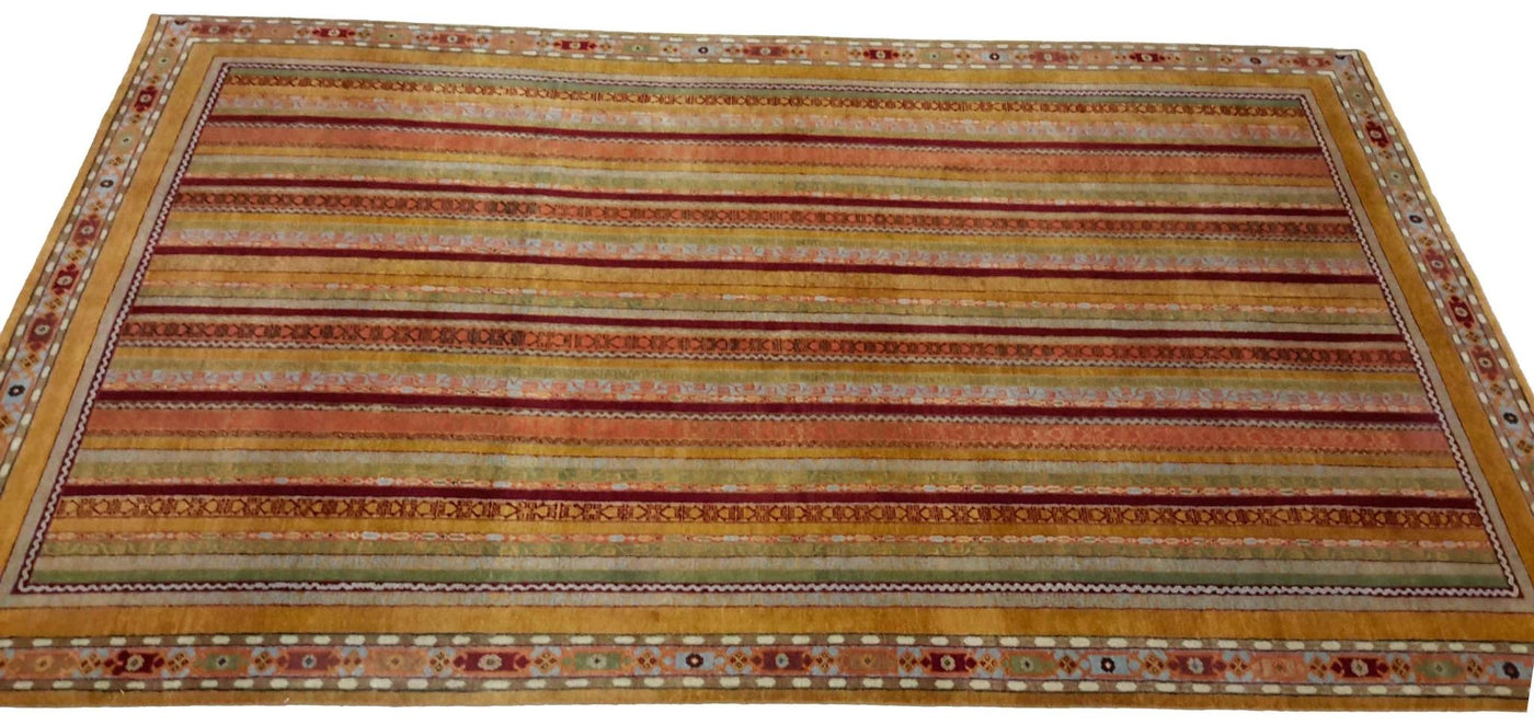 Canvello Hand Made Modern All Over Indo Gabbeh Rug - 6'6'' X 9'10'' - Canvello