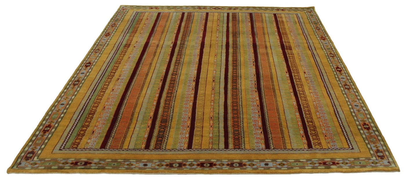 Canvello Hand Made Modern All Over Indo Gabbeh Rug - 6'6'' X 9'10'' - Canvello