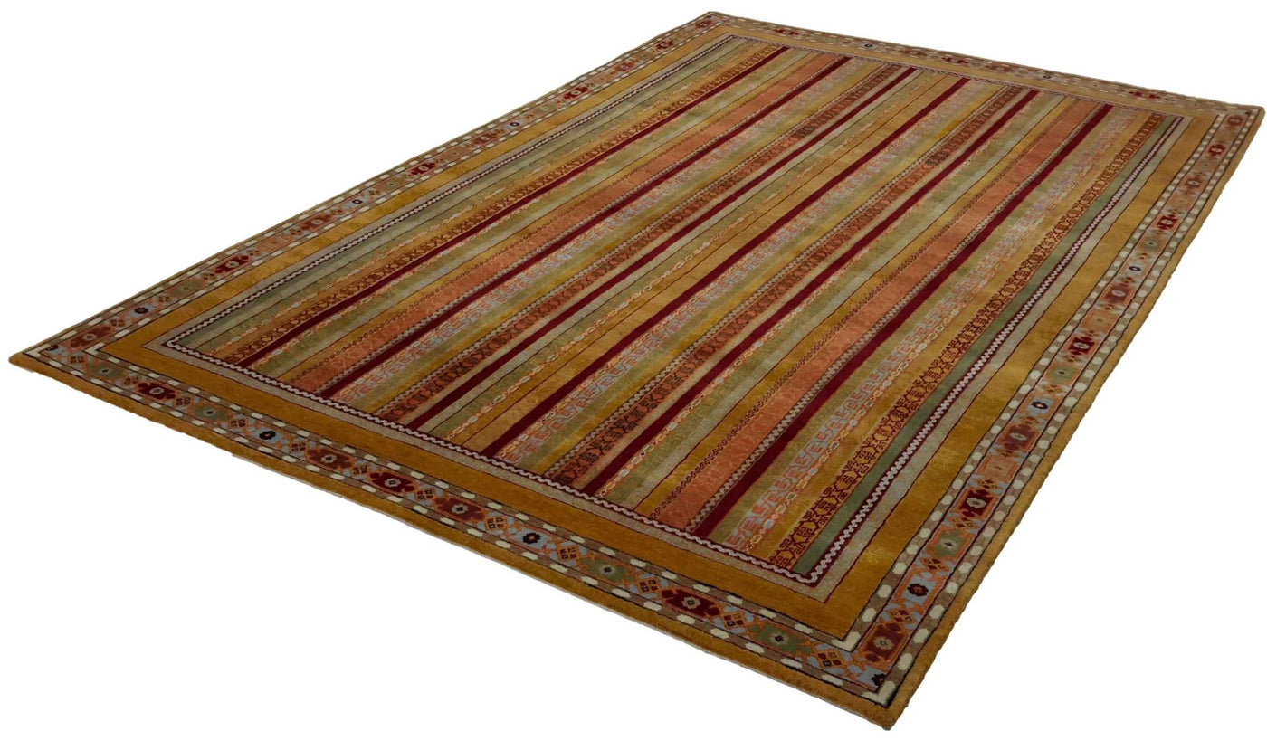 Canvello Hand Made Modern All Over Indo Gabbeh Rug - 6'6'' X 9'10'' - Canvello