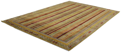 Canvello Hand Made Modern All Over Indo Gabbeh Rug - 6'6'' X 9'10'' - Canvello