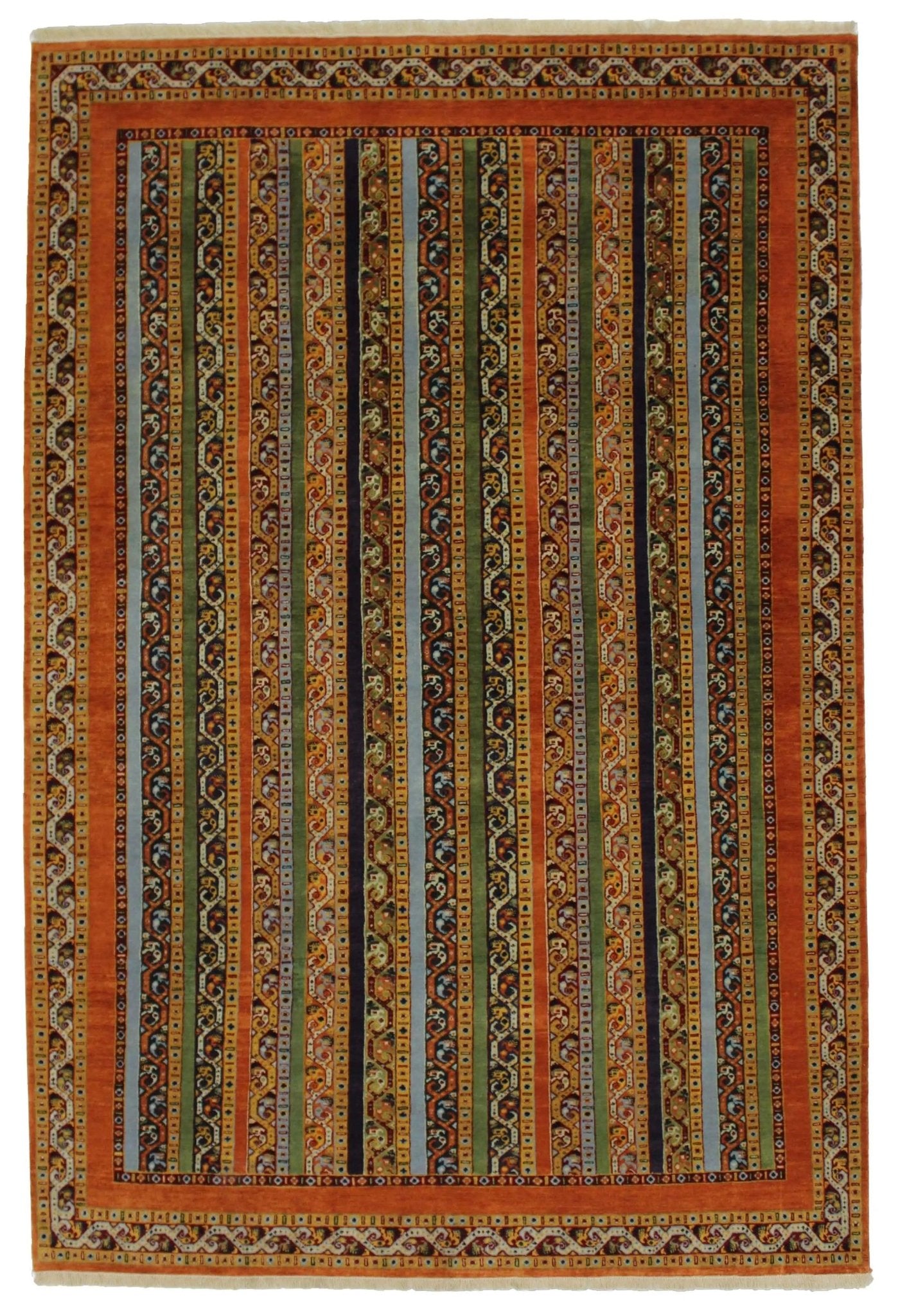 Canvello Hand Made Modern All Over Indo Gabbeh Rug - 6'6'' X 9'9'' - Canvello