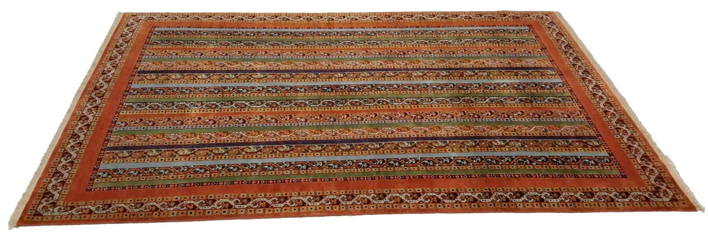 Canvello Hand Made Modern All Over Indo Gabbeh Rug - 6'6'' X 9'9'' - Canvello