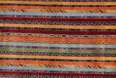 Canvello Hand Made Modern All Over Indo Gabbeh Rug - 7'11'' X 11'3'' - Canvello