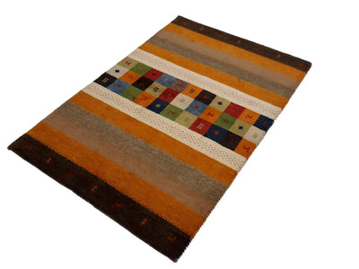 Canvello Hand Made Modern All Over Indo Gabeh Rug - 4'0'' X 5'11''