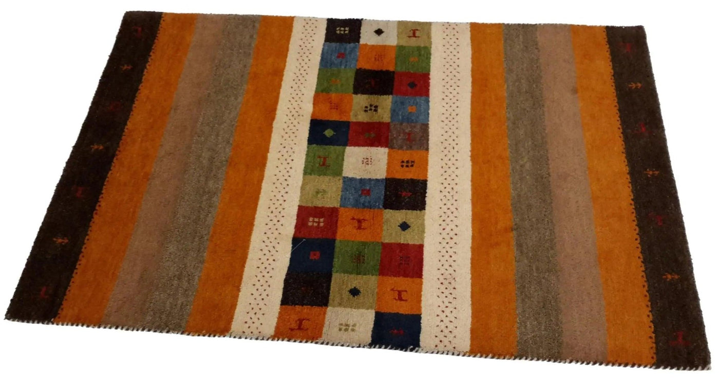 Canvello Hand Made Modern All Over Indo Gabeh Rug - 4'0'' X 5'11'' - Canvello