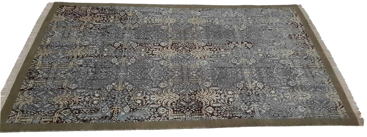Canvello Hand Made Modern All Over Indo Modern Rug - 6'4'' X 9'8''