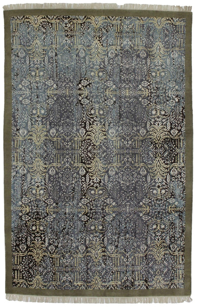 Canvello Hand Made Modern All Over Indo Modern Rug - 6'4'' X 9'8'' - Canvello