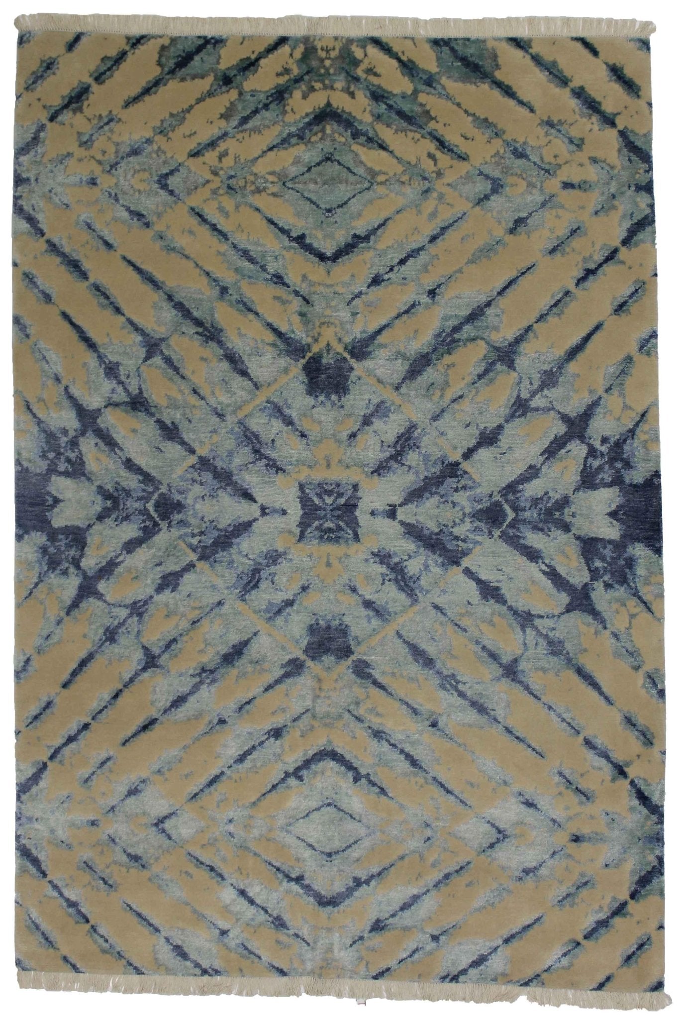 Canvello Hand Made Modern All Over Indo Modern Rug - 6'7'' X 9'7'' - Canvello