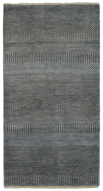 Canvello Hand Made Modern All Over Indo Rug - 3'1'' X 5'7'' - Canvello