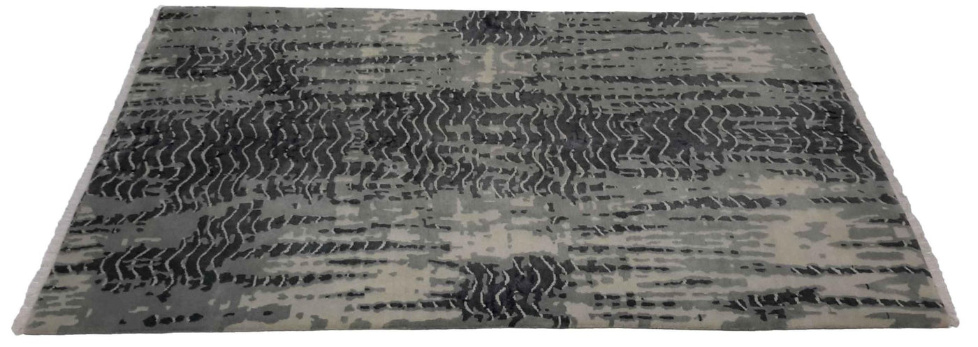 Canvello Hand Made Modern All Over Indo Rug - 6'8'' X 9'8'' - Canvello