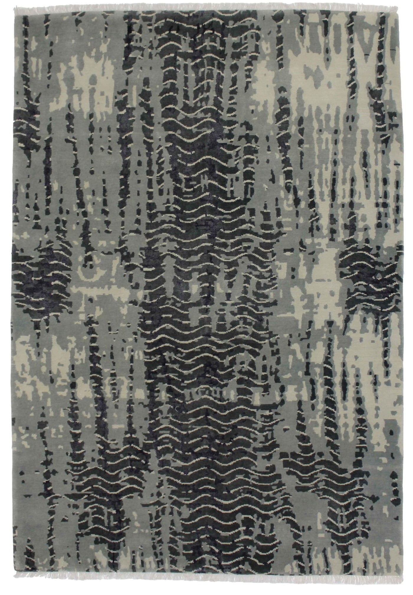 Canvello Hand Made Modern All Over Indo Rug - 6'8'' X 9'8'' - Canvello