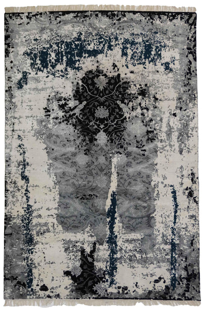 Canvello Hand Made Modern All Over Indo Tabriz Rug - 6'6'' X 9'9''