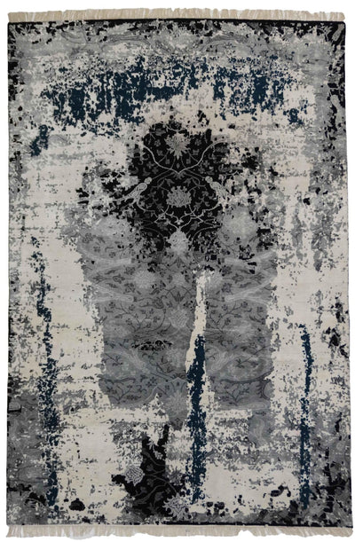 Canvello Hand Made Modern All Over Indo Tabriz Rug - 6'6'' X 9'9'' - Canvello