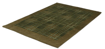 Canvello Hand Made Modern All Over Nepal Sino Rug - 4'6'' X 6'6''