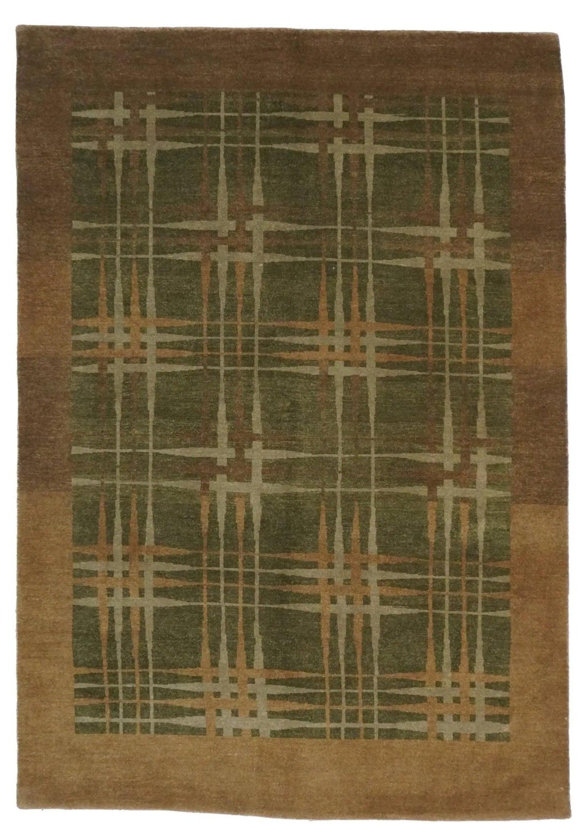 Canvello Hand Made Modern All Over Nepal Sino Rug - 4'6'' X 6'6''