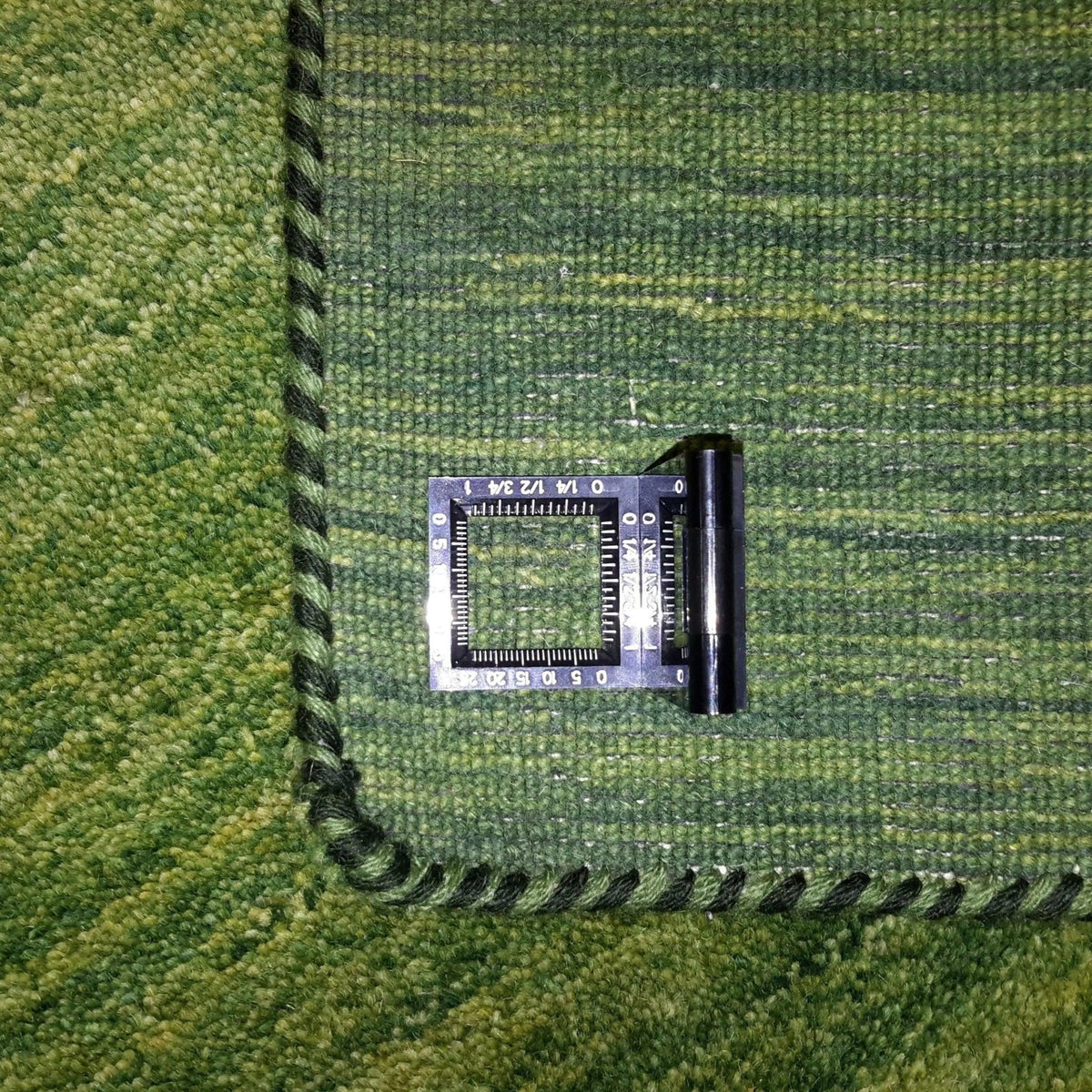 Canvello Hand Made Modern Indo All Over Green Background Green Border 100% Wool on Cotton - 4'1 '' X 6'0'' - Canvello
