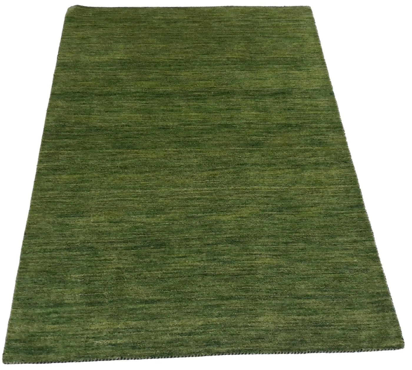 Hand Made Modern Indo All Over Green Background Green Border 100% Wool on Cotton - 4'1 '' X 6'0''